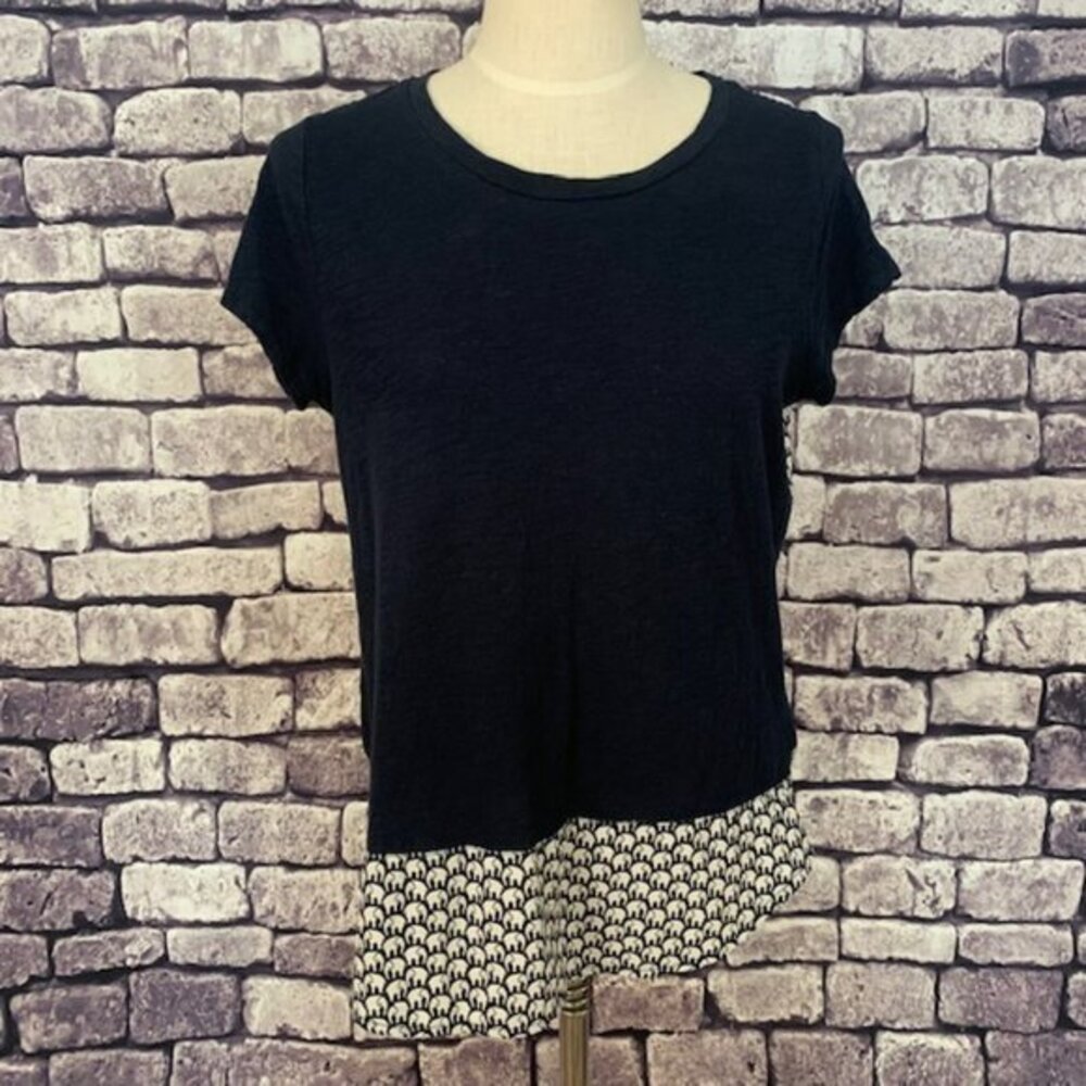 Maison Jules Navy & White Blouse Size Large